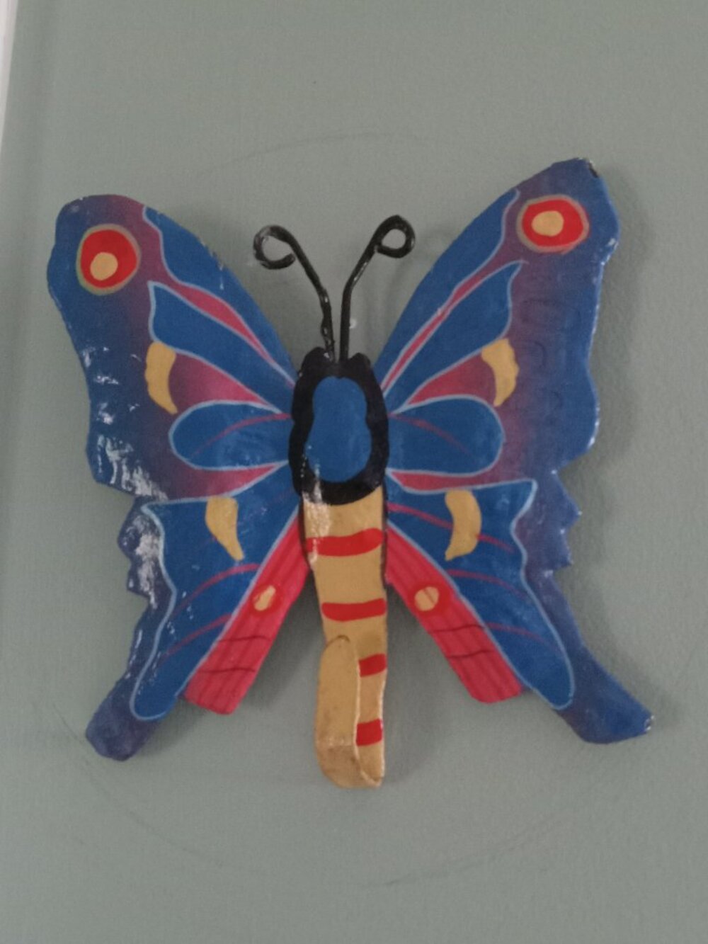 Set of 3 Metal Enamel Butterfly Hooks